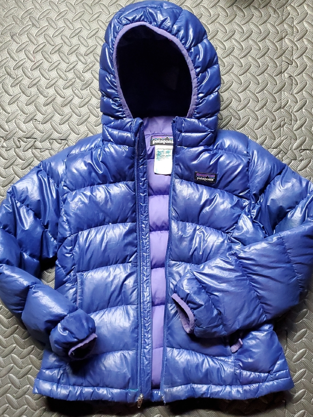 Patagonia Kids Hooded Puffer Jacket in Blue
